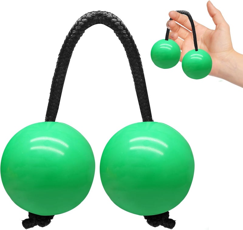 Jersvimc 2 Pair Aslatua Shakers Kashaka Shaker Instrument, African Rhythmic Ball Hand Percussion Musical Green Shaker Balls for Adults - Image 1